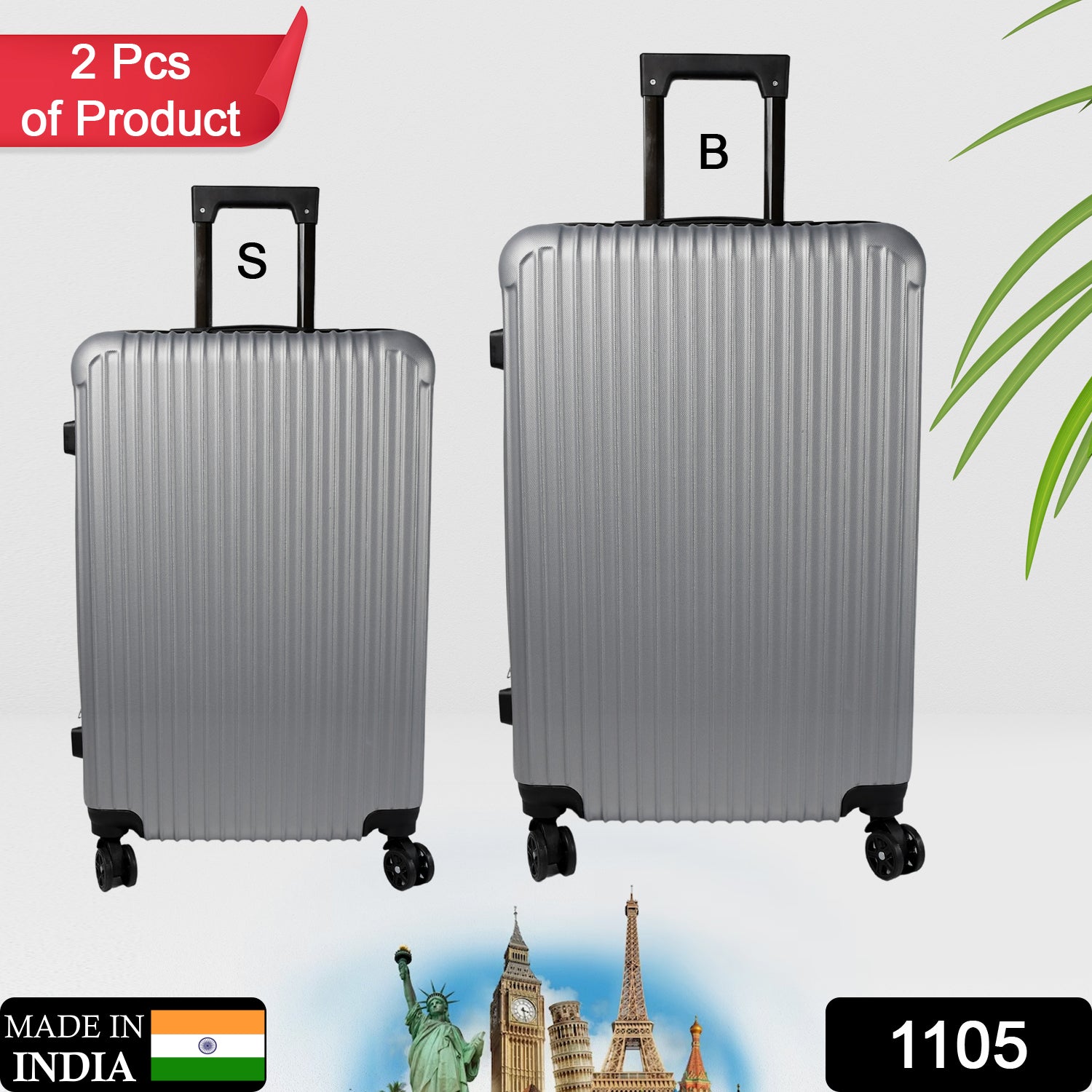 1105 Trolley Bag Big And Small Suitcase Bag For Men  Women Use Bag ( Set Of 2 ) 1105 Trolley Bag Big And Small Suitcase Bag For Men  Women Use Bag ( Set Of 2 )